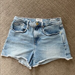 Frame Denim Faded Blue Jean Shorts Le Brigette